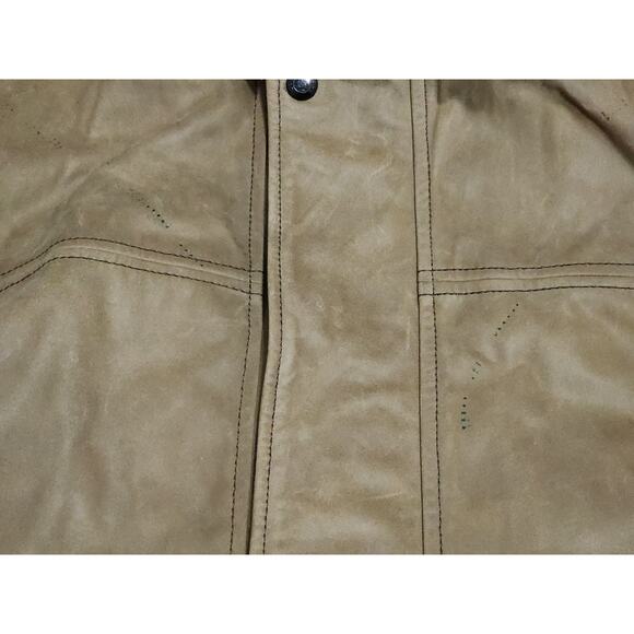 LONE PINE Leather Romeo Jacket Men 46 Brown Beige Wool Lined Outdoor Made In USA - Picture 8 of 13